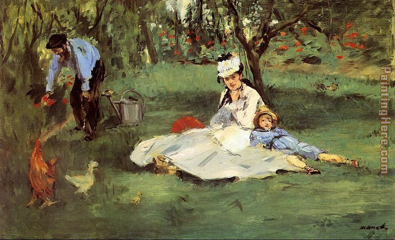 The Monet Family In The Garden painting - Edouard Manet The Monet Family In The Garden art painting